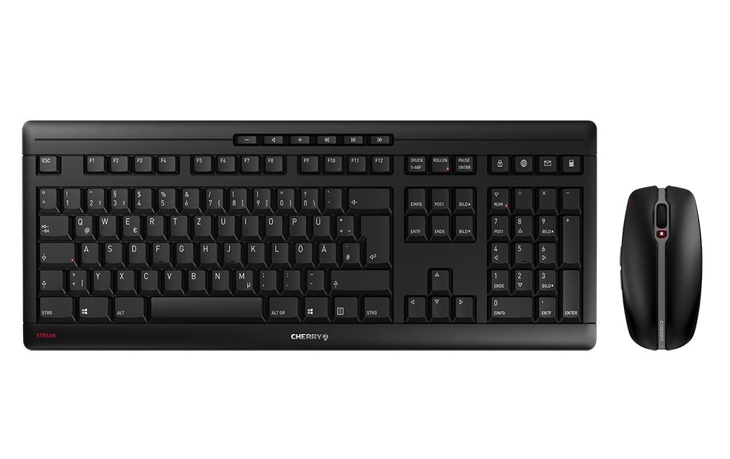 Tastatur-Maus-Set STREAM CH-Layout SchwarzSchlanke Tastatur mit flüsterleisem Tastenanschlag
