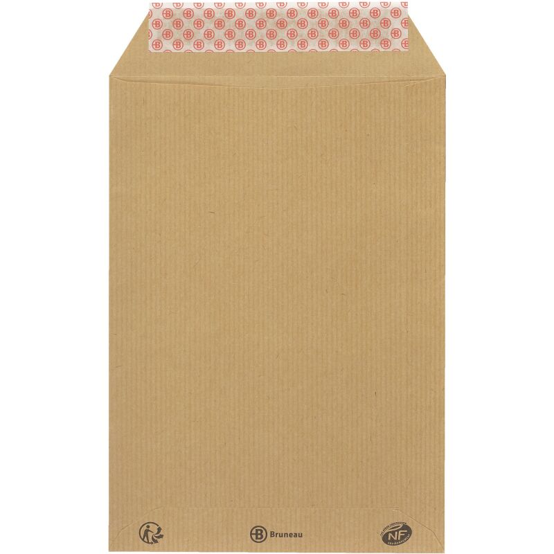 Pochette kraft milleraies brun 162 x 229 mm Bruneau 90 gr sans fenêtre - Boîte de 500
