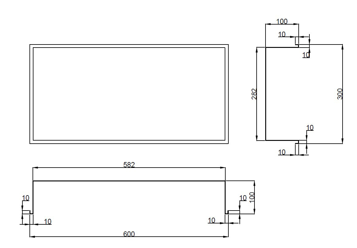 Hotbath &More inbouwnis 30x60x10cm geborsteld zwart PVD