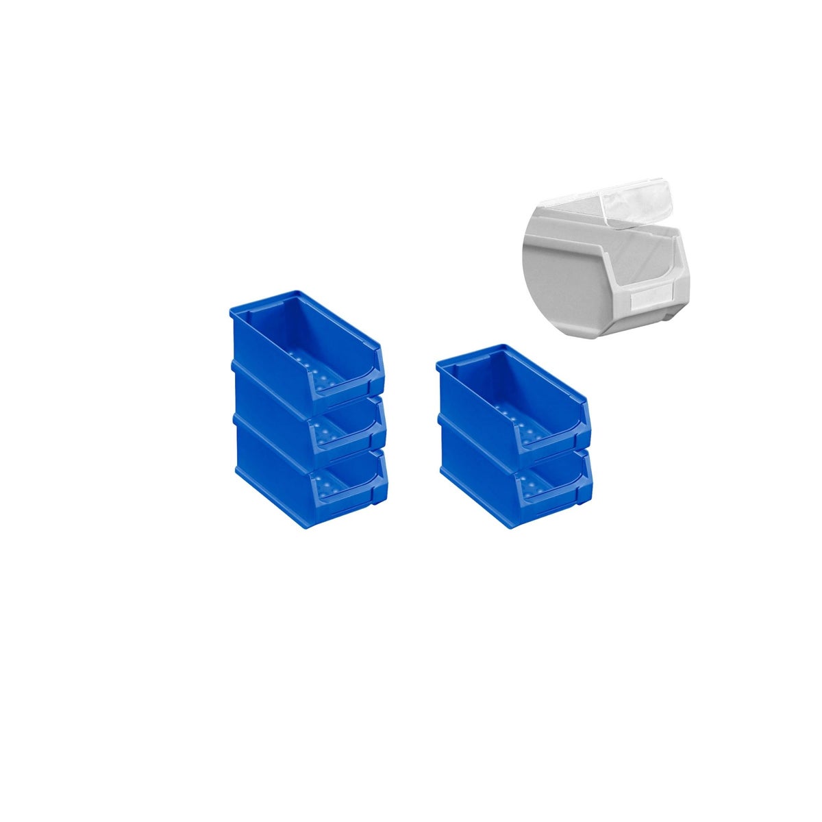 PROREGAL Value Pack 5 x Blauwe Opbergdoos 2.0 met deksel HxBxD 7,5 x 10 x 17,5 cm 0,8 liter Opbergdoos