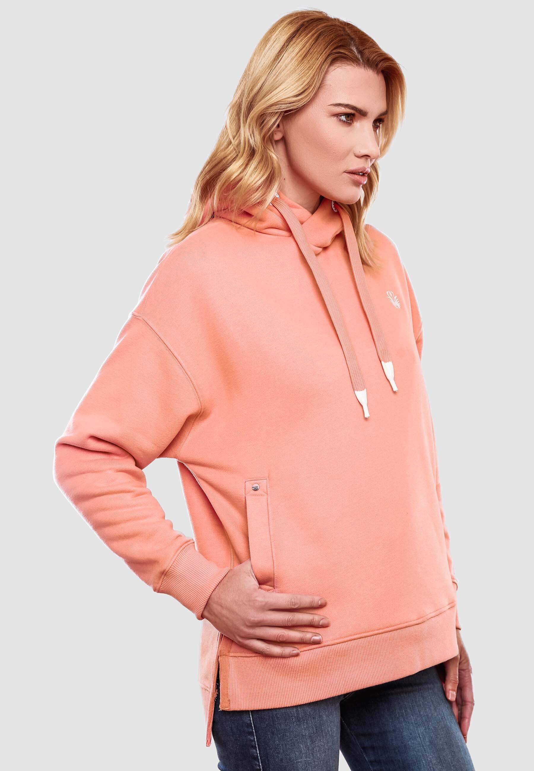 NAVAHOO Damen Kapuzensweatshirt Kuscheliger Hoodie mit Oversize Look Silberengelchen