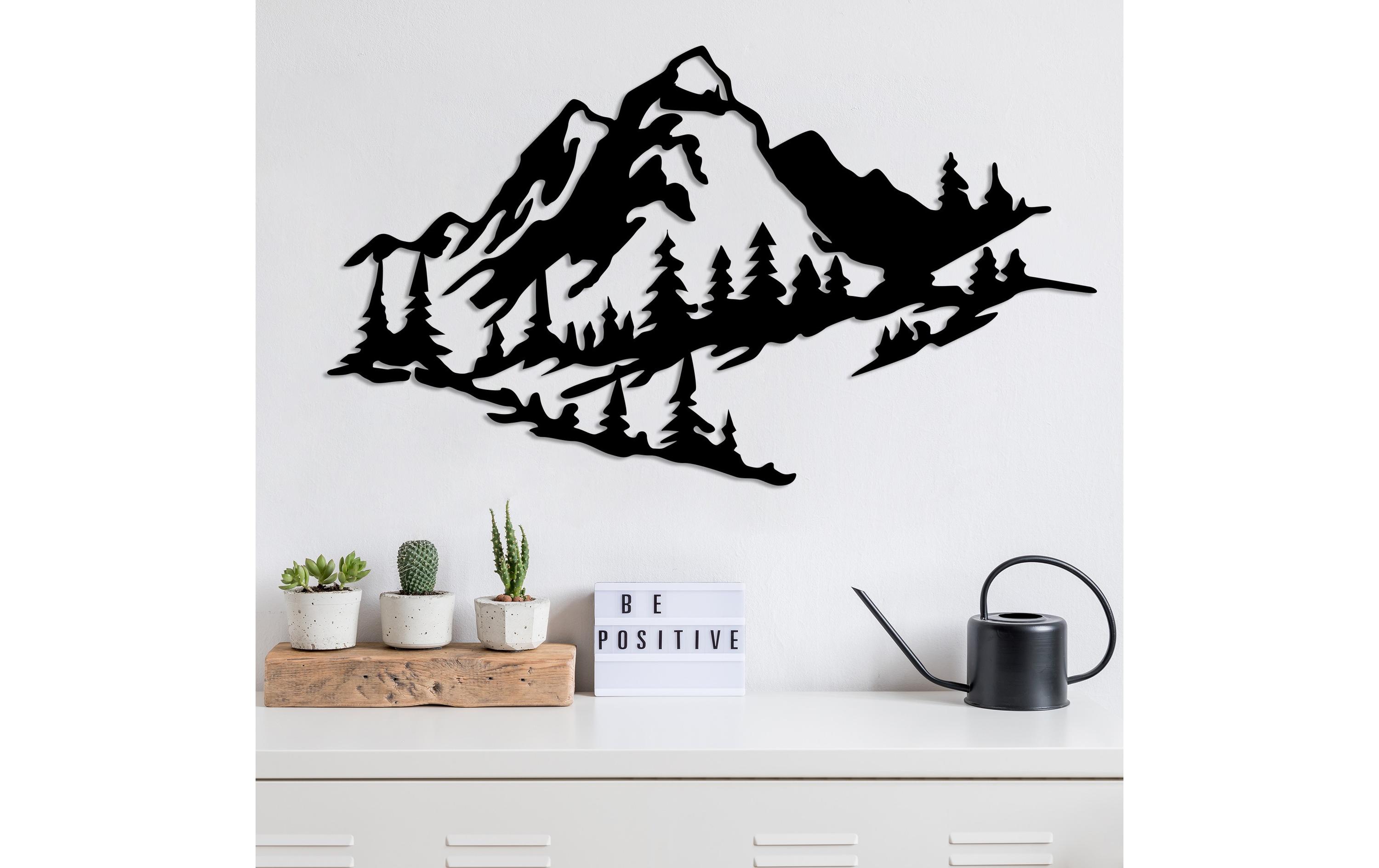 Wanddekoration Mountain 40 x 70 cmMetall-Wand-Accessoire