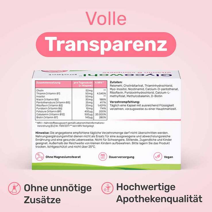 Glycowohl Vitamin B complete + Inositol + Cholin Kapseln , 140 St