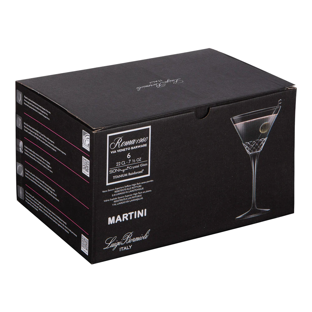 Boîte de 6 verres à martini Roma 22 cl Bormioli Luigi