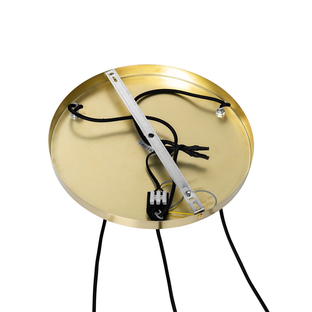 Art Deco hanglamp goud met glas rond 3-lichts - Ayesha