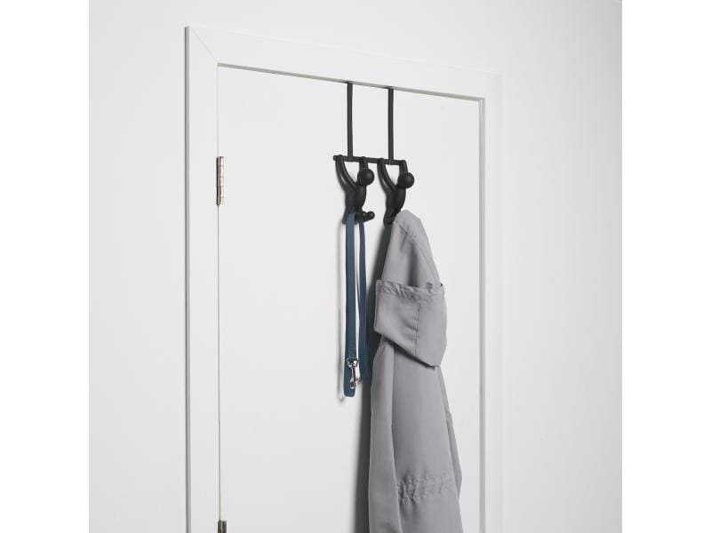 Umbra Türgarderobe Buddy 2 Haken, Schwarz Garderobenleiste aus Kunsstoff
