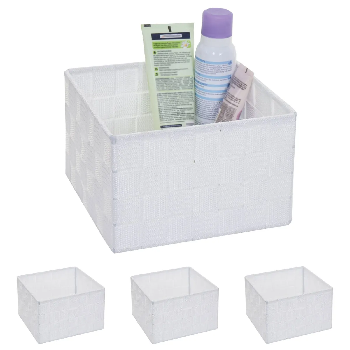 Decoshop26 Paniers Décoratifs Blanc PP (4)
