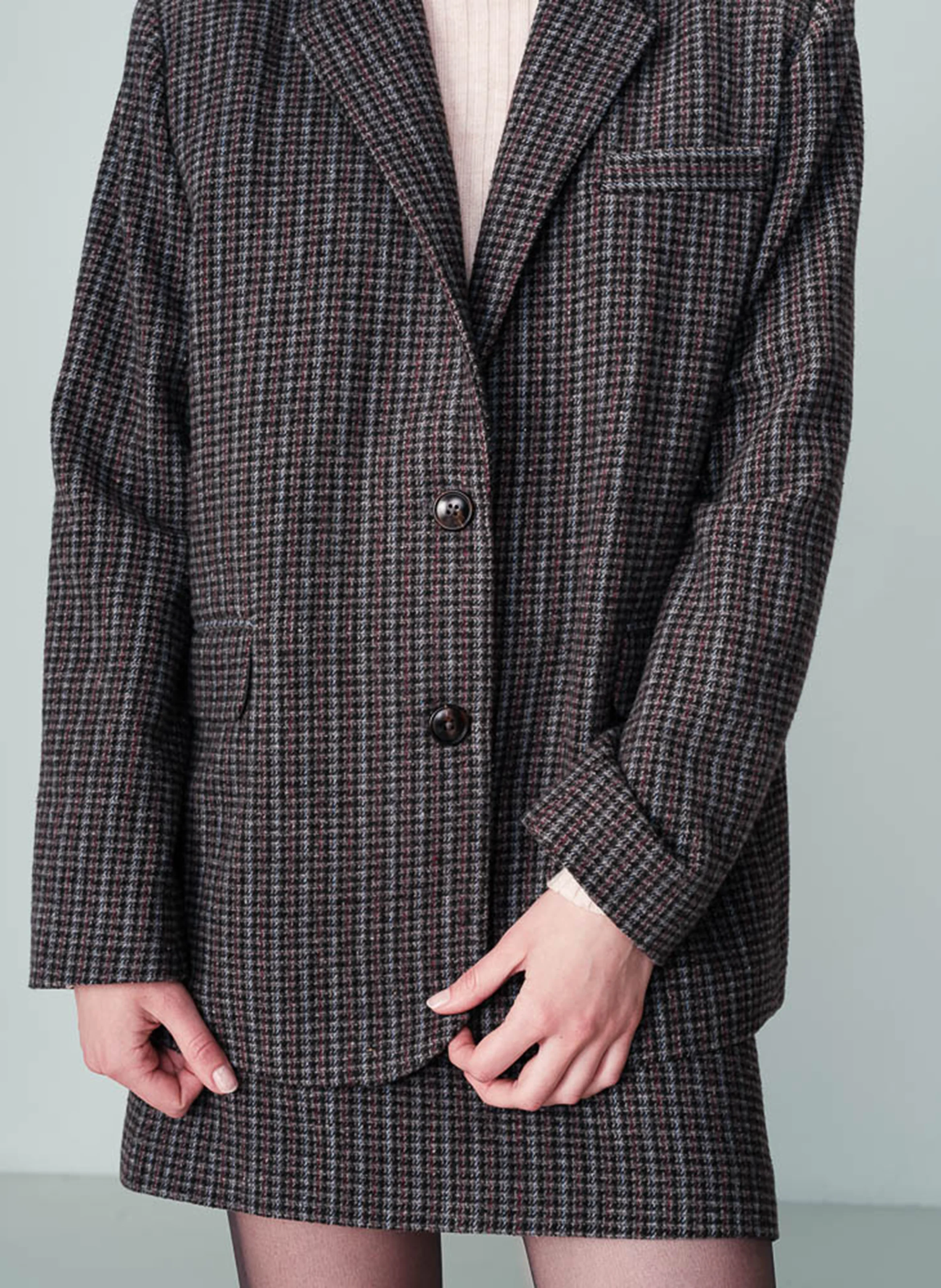 NOVEL - Blazer à carreaux et épaulettes | Argent