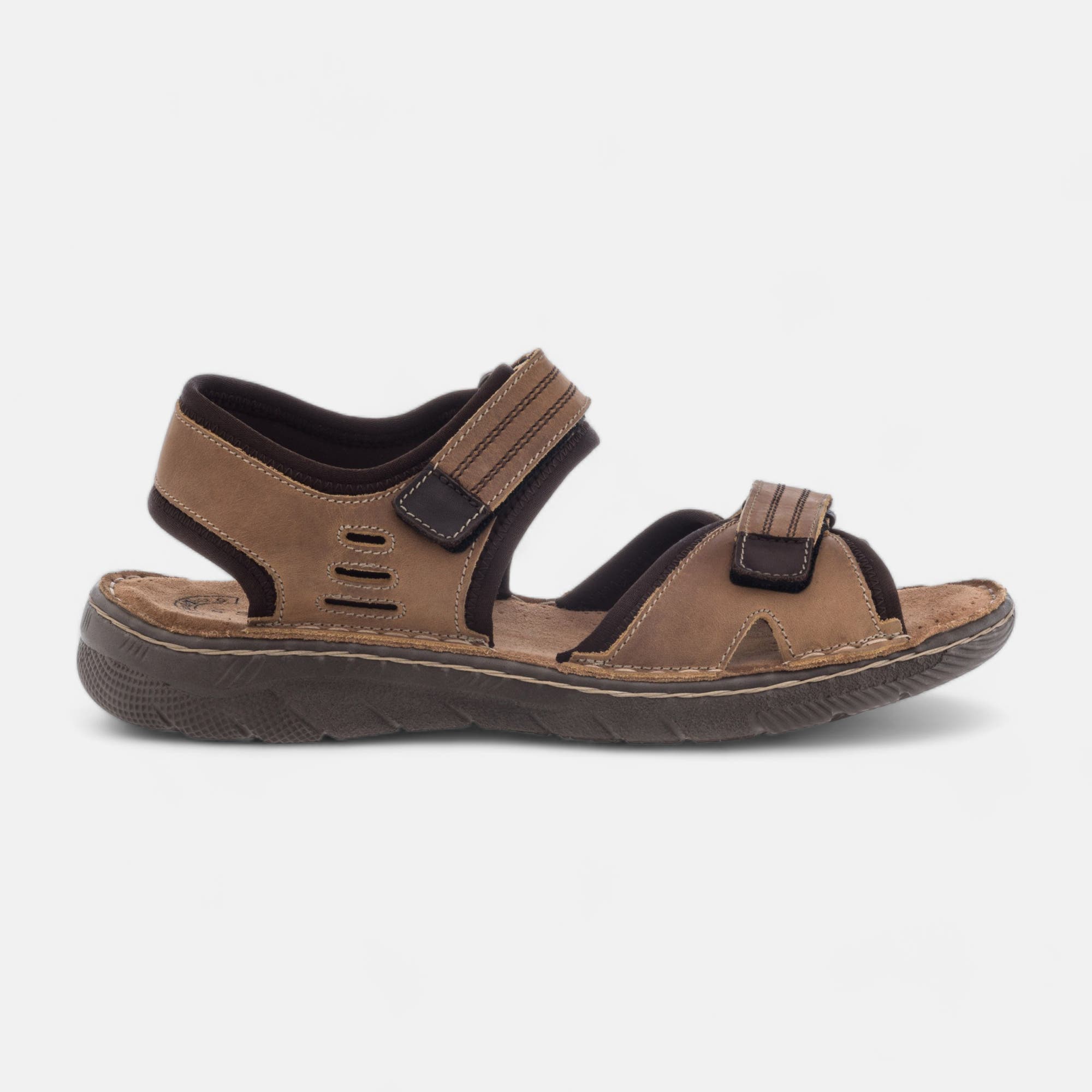 Sandales Homme en cuir cognac