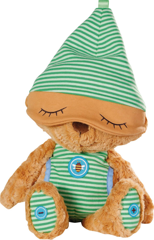 NICI Schlafmützen Schlummsi Schlummergeschichten-Bär in grünem Pyjama