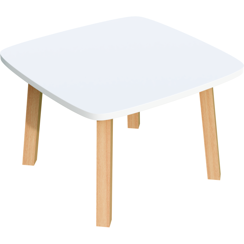 Table basse Woody H.40 x L.60 x P.60 cm piètement bois massif