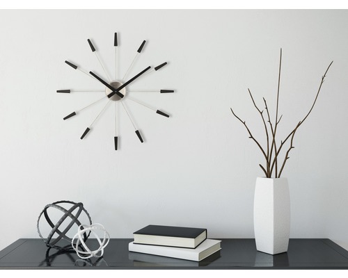 Plug Inn wandklok, zwart, Ø 58 cm
