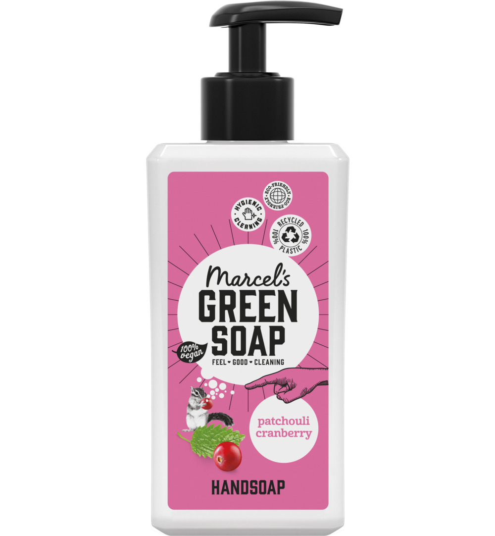 Marcel’s Green Soap Handzeep patchouli & cranberry zonder pomp (250 ml)