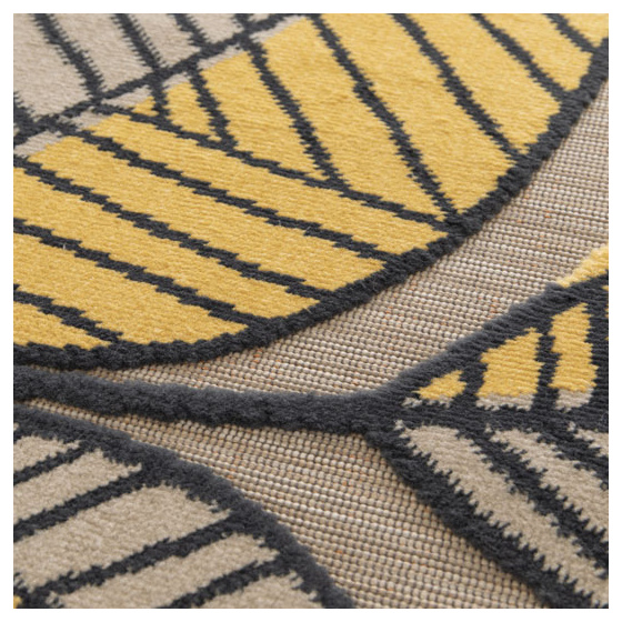 Tapis intérieur et extérieur en relief - sia - marron et ocre - 200 x 290 cm