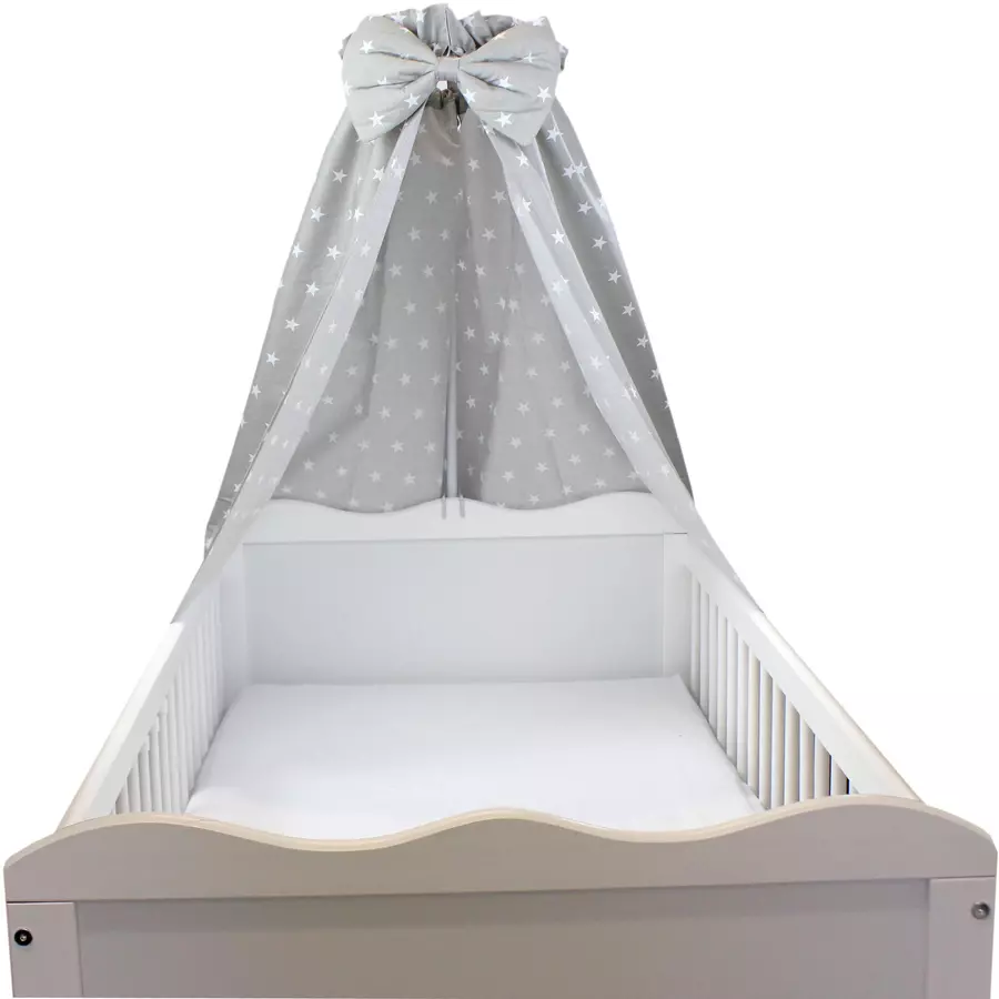 TupTam Babybett Himmel mit Schleifchen grau-kombi