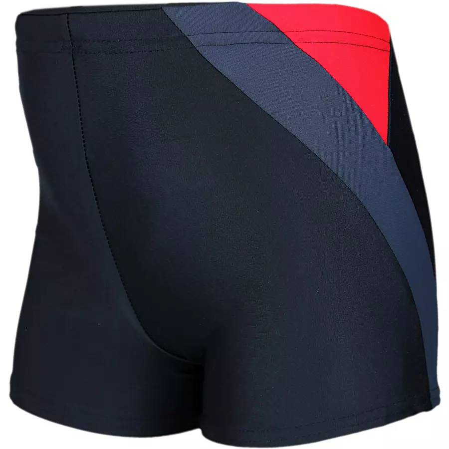 Aquarti Jungen Badehose Gestreift mit Motiven rotgrau