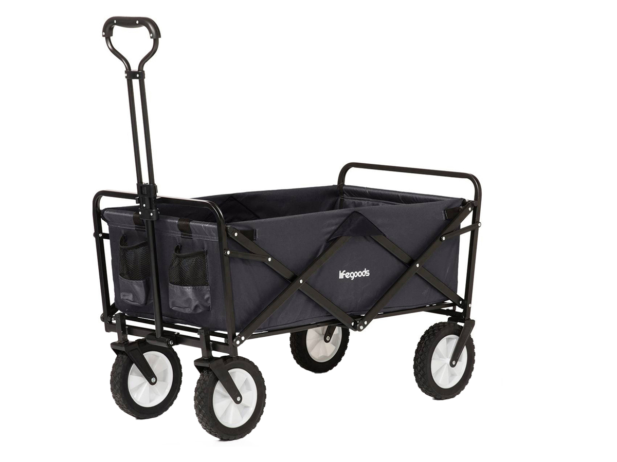 LifeGoods 70KG bolderkar 94L - Black