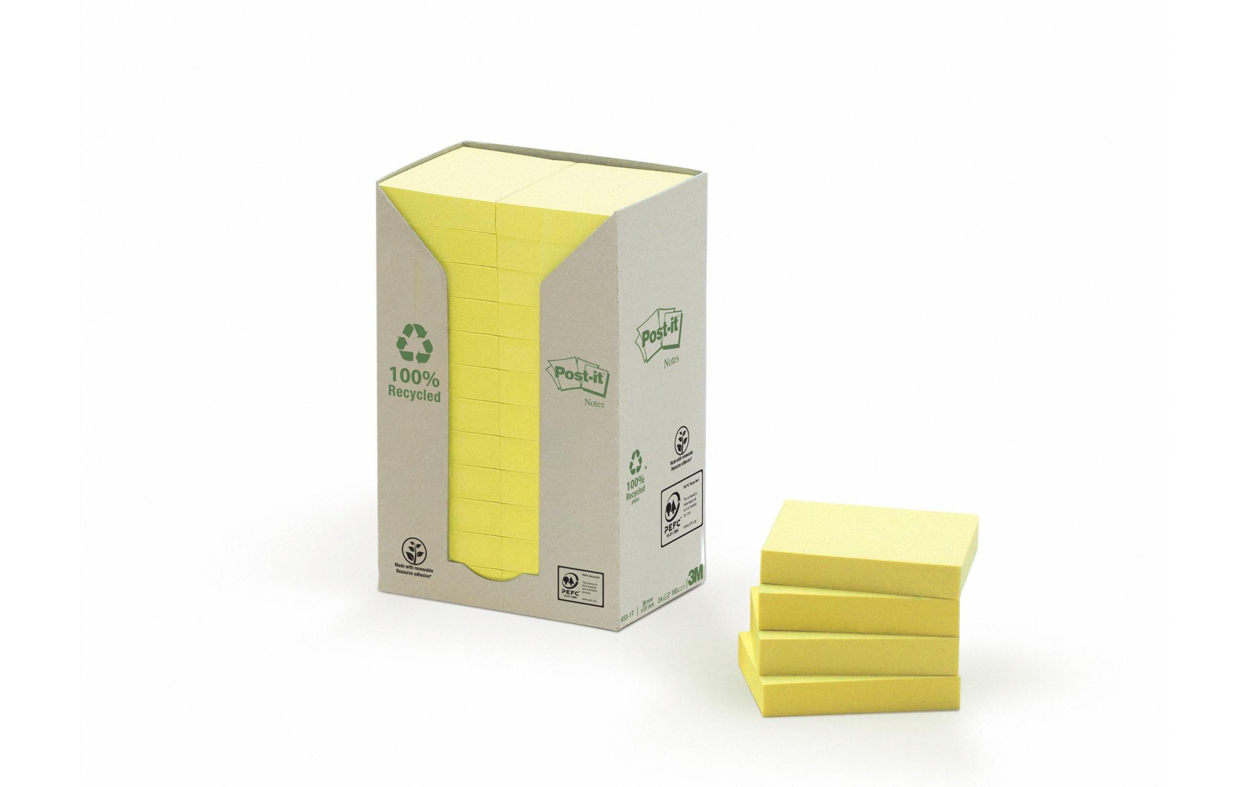 Notizzettel Post-it Recycling Notes 3.8 cm x 5.1 cm GelbPost-it Haftnotizen Green Notes Gelb