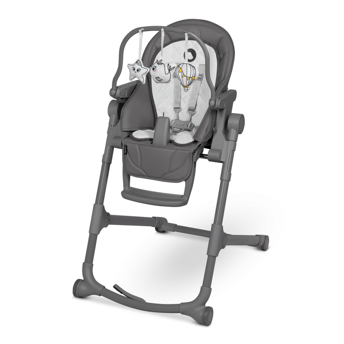 Chaise haute Lionelo Cora Plus 2en1 -15 kg - Chaise pliante avec fonction bascule jusqu'à 9 kg - Arche jouet