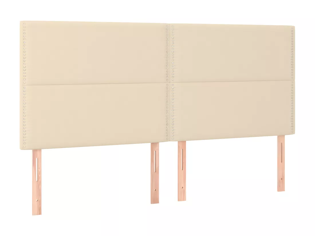 Sommier tapissier et matelas et LED Crème 200x200 cm Tissu