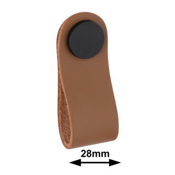 Knop Damian bruin leer 28mm