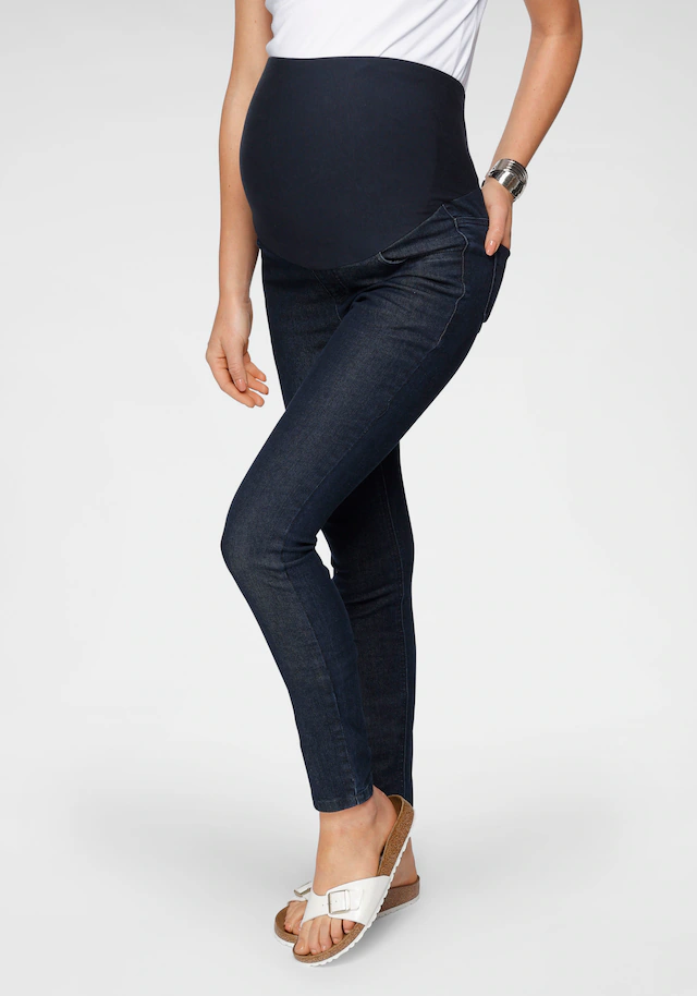 Neun Monate Umstandsjeans »Stretch-Jeans für Schwangerschaft und Stillzeit«, schmale Beinform,  hohe Taille,  langes Bein