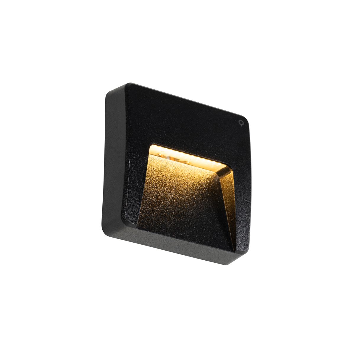 Set van 6 buiten wandlampen zwart vierkant incl. LED IP65 - Gem