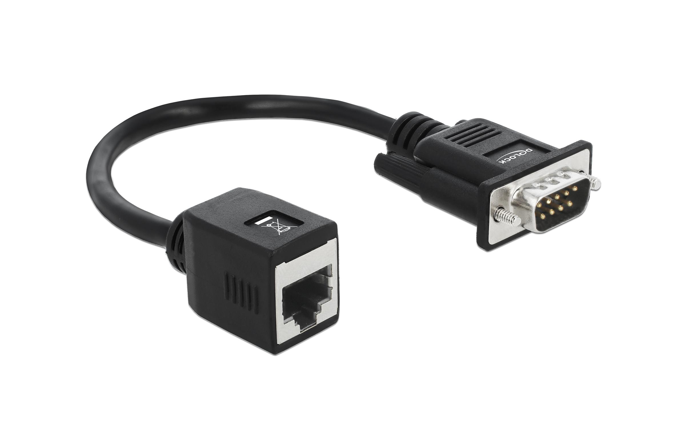 Netzwerk-Adapter RS232/422/485 - LAN Buchse SeriellDelock Seriell RS-232/422/485 Adapter DB9 Stecker zu RJ45 Buchse