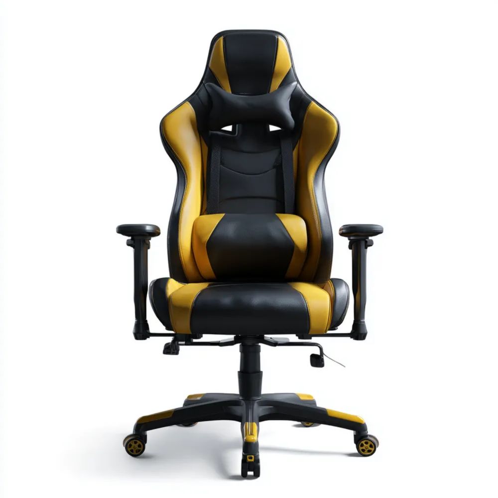 Ergonomischer Gaming Stuhl 50x52x120-130 cm Kunstleder Gelb/Schwarz Ve
