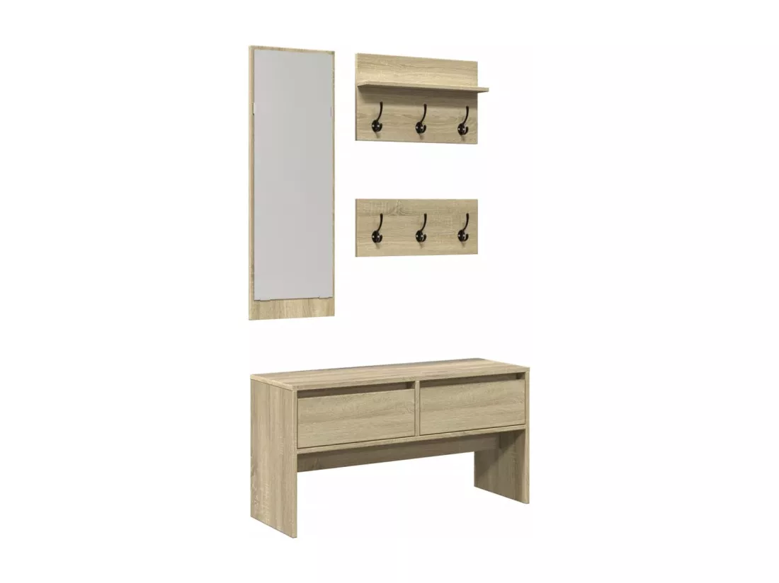 Ensemble de meubles de couloir 4 pcs chêne sonoma