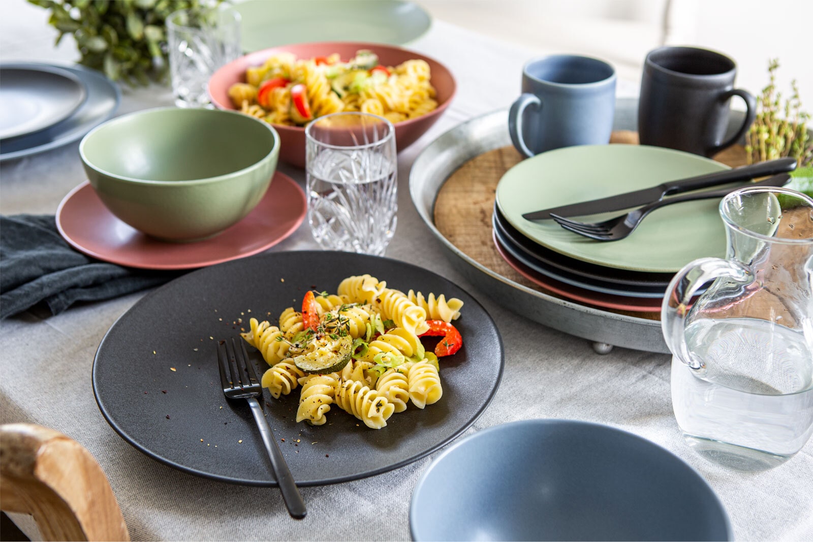 CreaTable Speiseteller SOFT TOUCH 6er Set schwarz