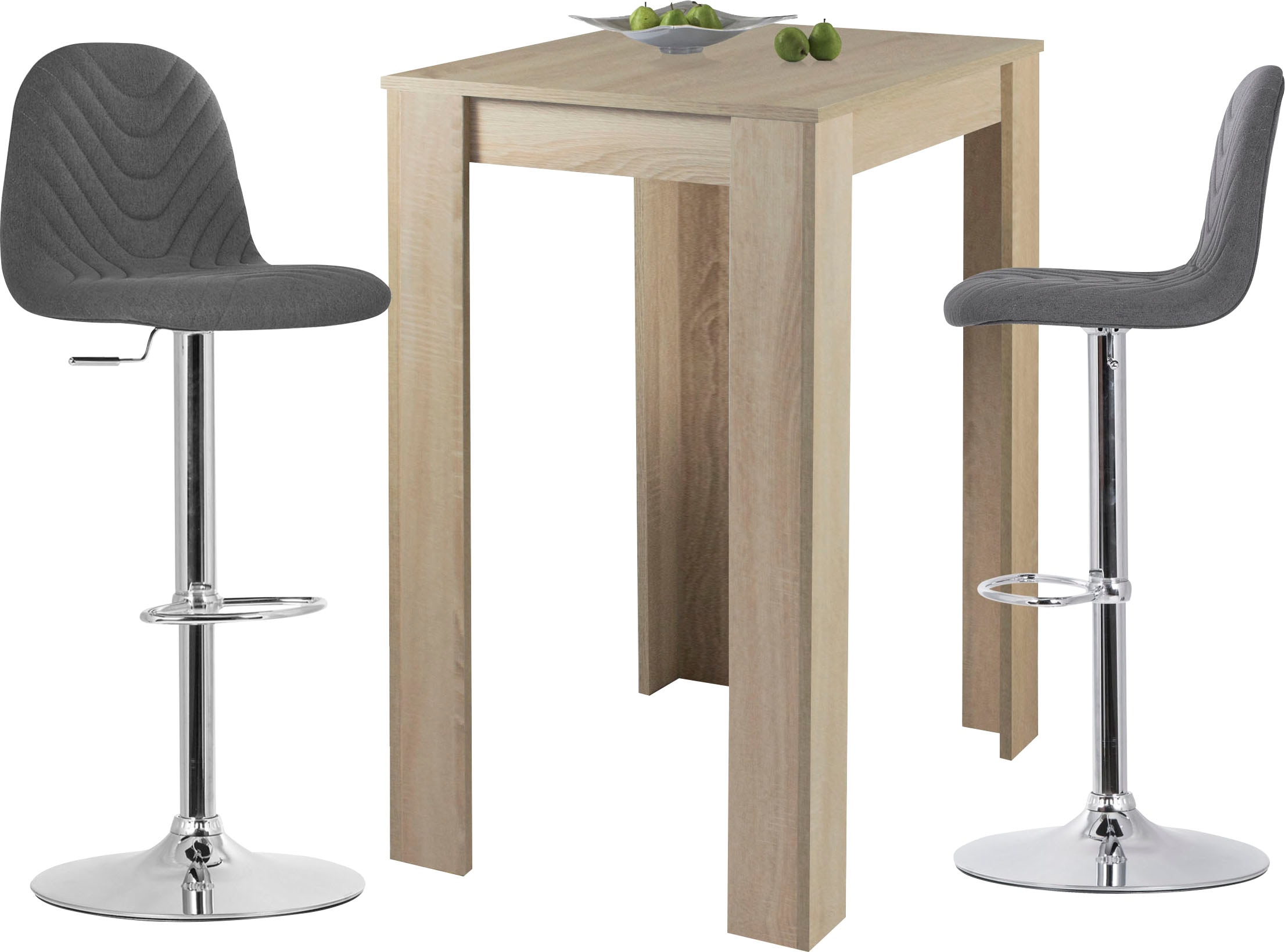 byLIVING Barhocker »Casino 01« Set, 2 Stk. tlg. drehbar mit Höhenverstellung, Bezug in Webstoff, Metall-Gestell