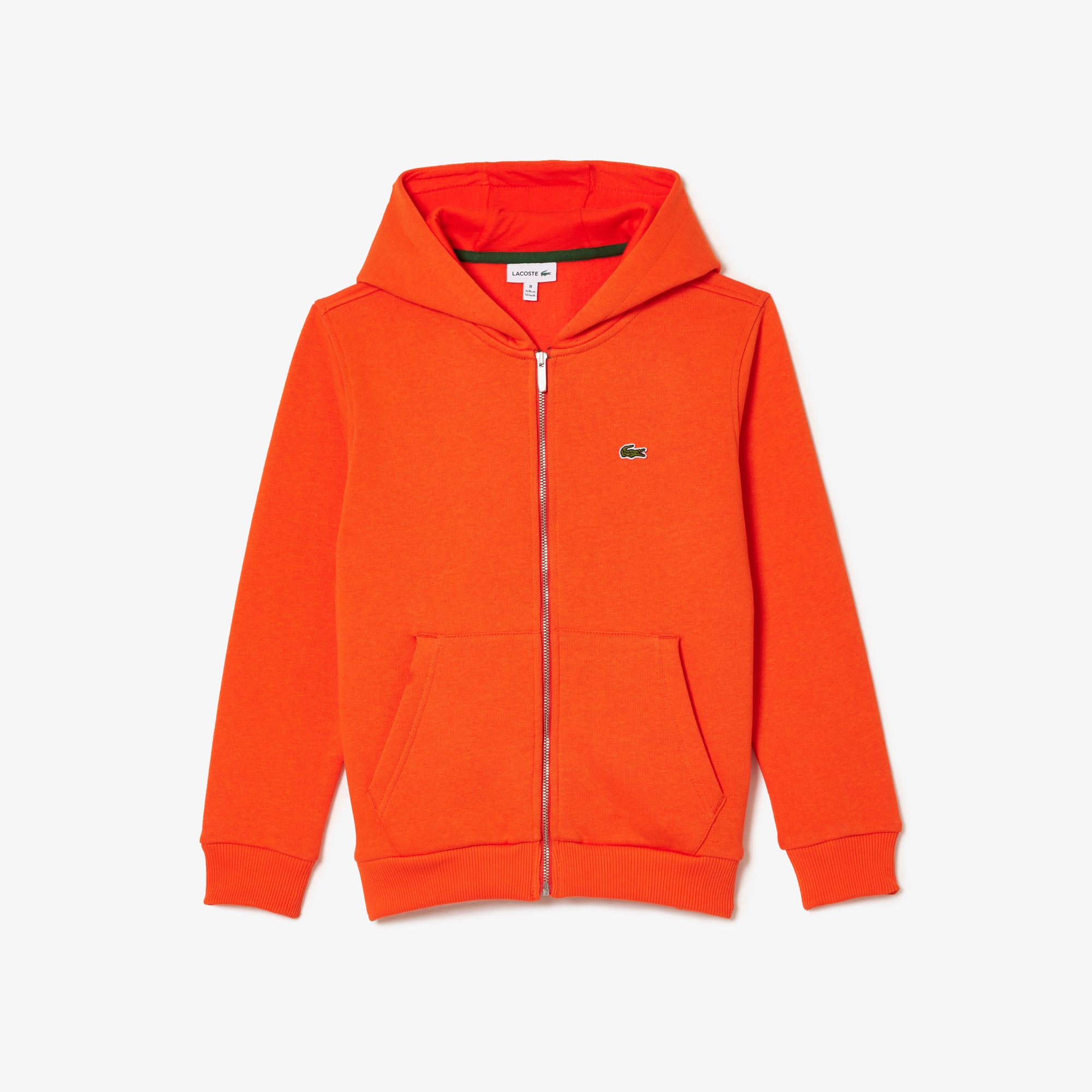 Sweatshirt zippé à capuche enfant Lacoste avec poche kangourou Pullovers & Sweatshirts - Orange - Lacoste - Enfant