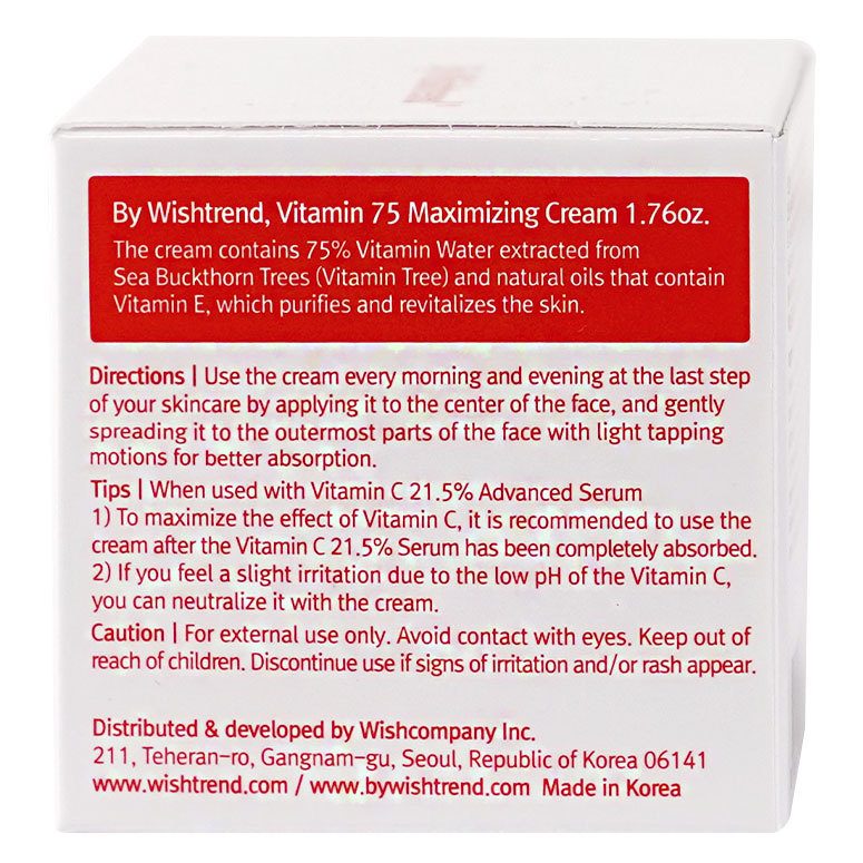 By Wishtrend Vitamin 75 Maximizing Cream 50ml