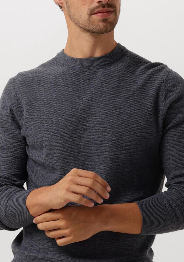 blauwe profuomo trui pullover crew neck