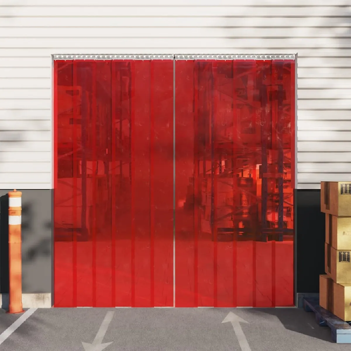 vidaXL Rideau de porte PVC Rouge 25m