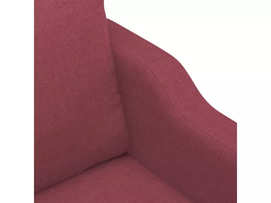 Ensemble de canapés 3 pcs avec coussins Rouge bordeaux Tissu