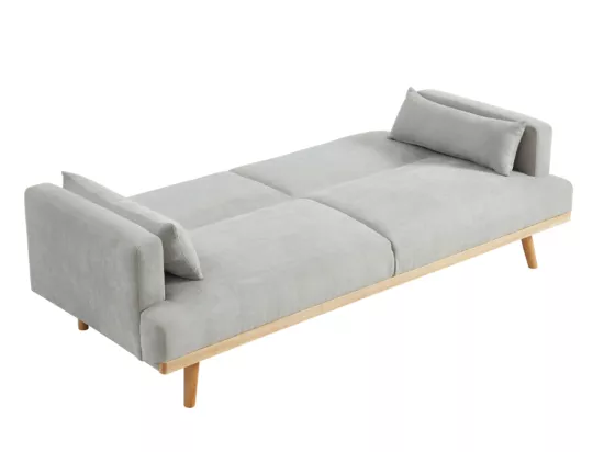 Canapé 3 places convertible clic-clac en tissu ESME - Gris clair