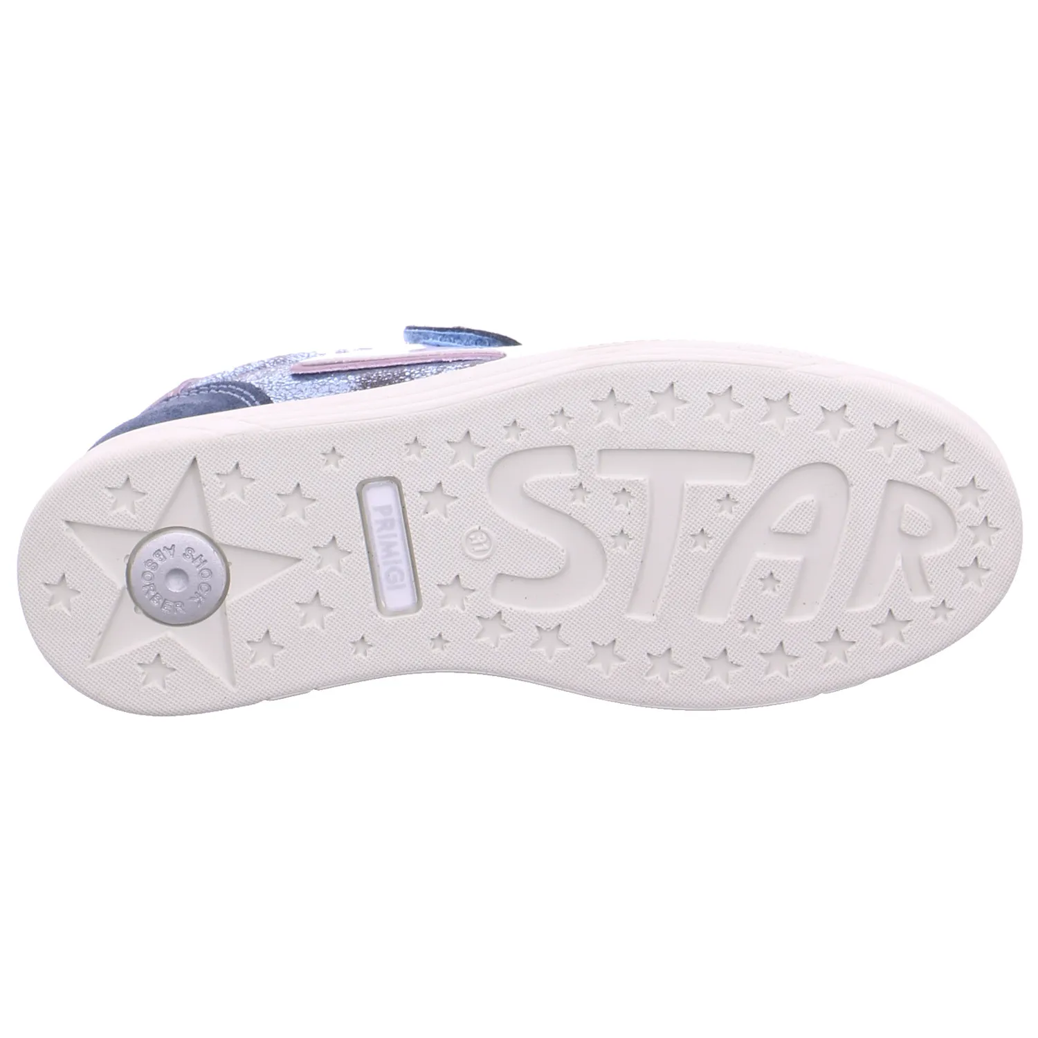PRIMIGI Mädchen-Halbschuh Klett Blau Leder  Sneaker