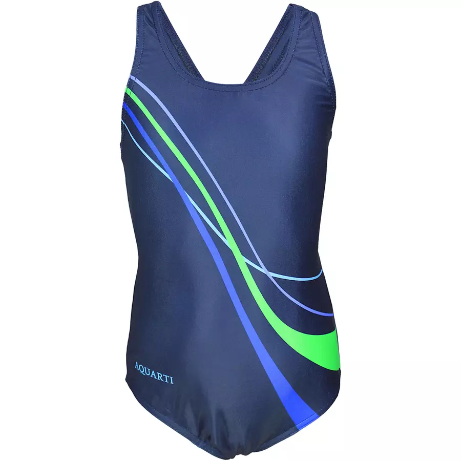 Aquarti Mädchen Badeanzug Chlorresistent Muscleback Wassersport grünblau