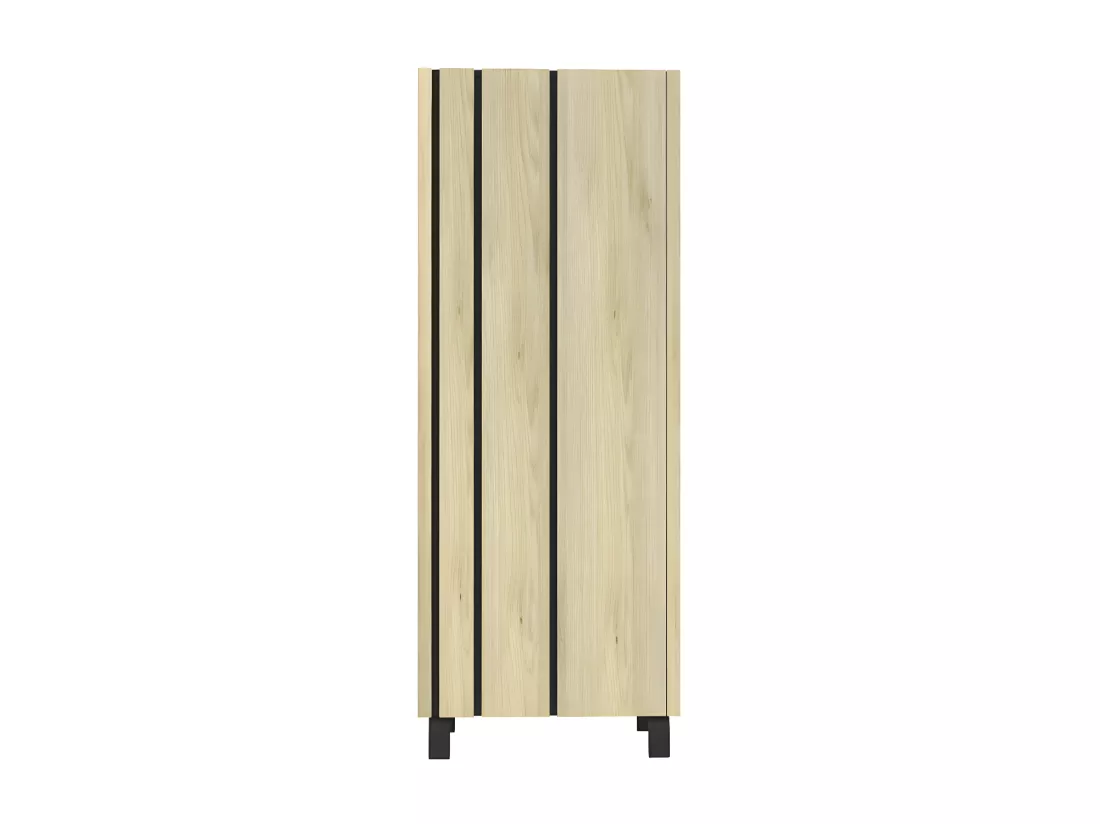 Armoire de salon 1 porte Chêne clair/Ardoise - FOREST