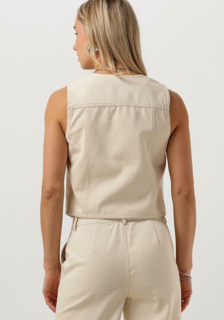 CO\\'COUTURE beige co'couture gilet aries asym denim vest