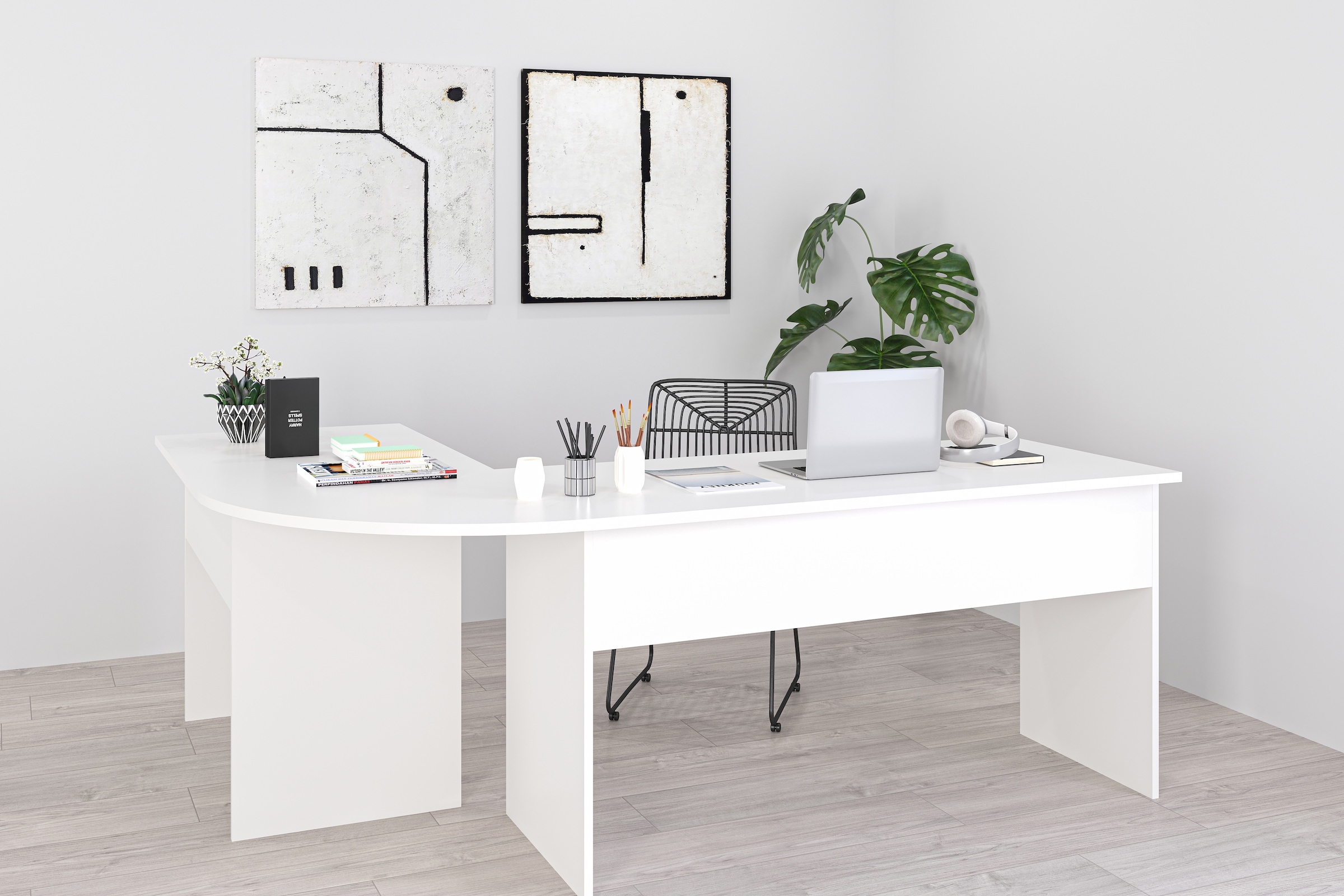 FMD Eckschreibtisch »Tiell« Winkel Schreibtisch, Bürotisch, beidseitig montierbar, 205/155 cm