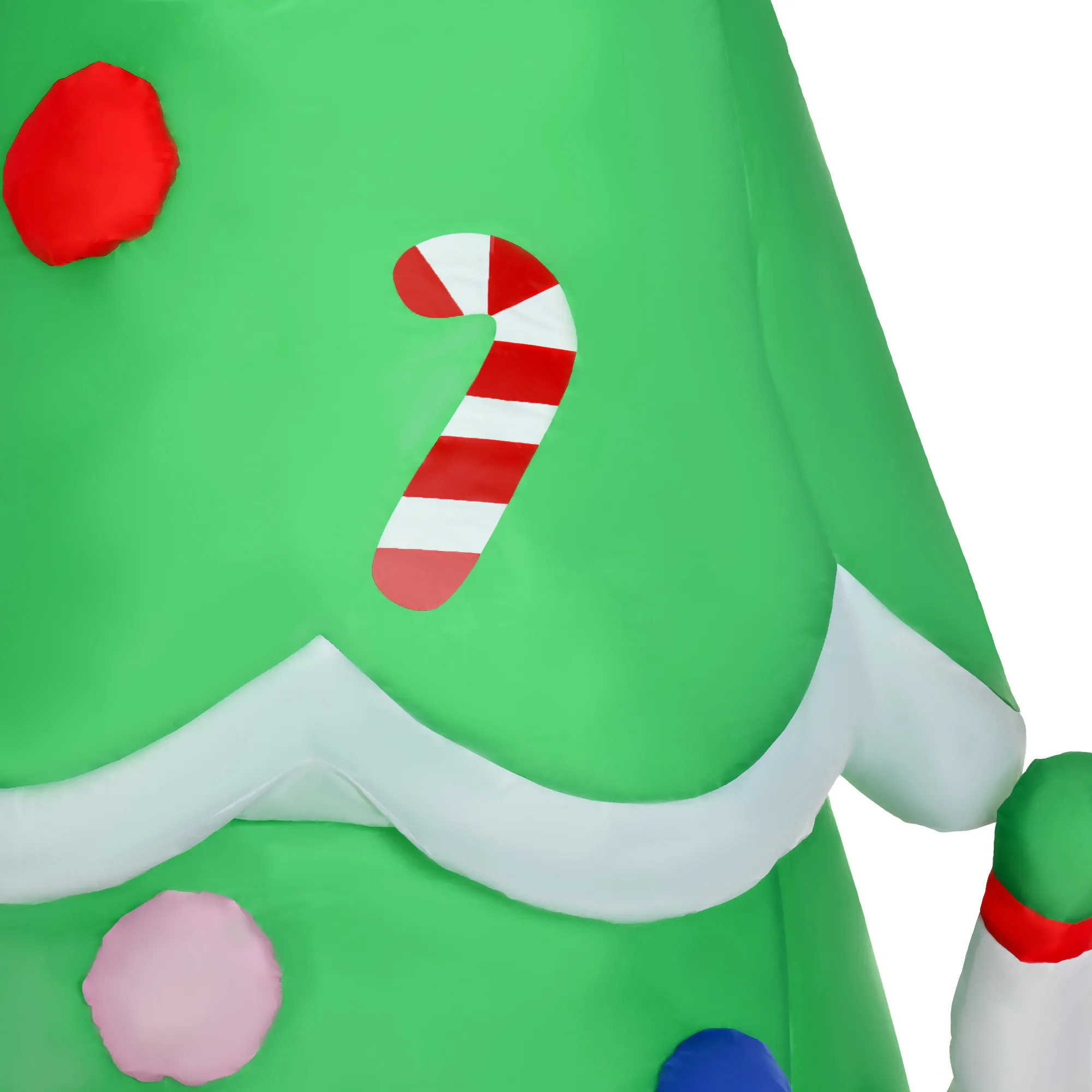 HOMCOM Aufblasbarer Tannanbaum mit Schneemann, Weihnachtsmann und Geschenken Grün 144 x 125 x 210 cm (BxTxH)