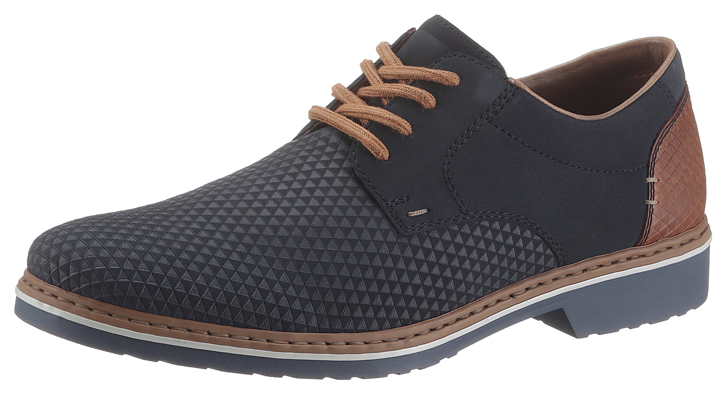 Rieker Schnürschuh  mit modischer Perforation, Freizeitschuh, Halbschuh, Schnürschuh