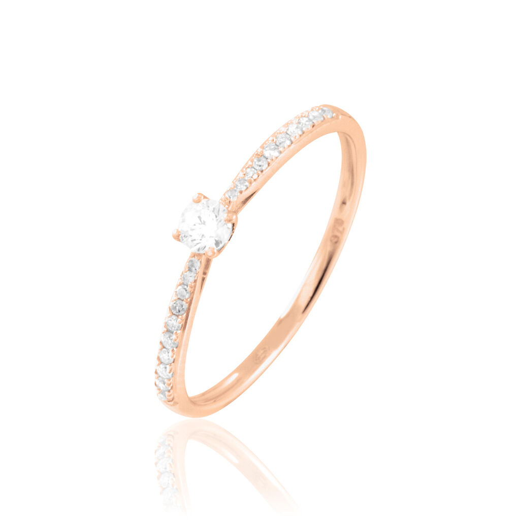 Bague Solitaire Hemera Or Rose Diamant