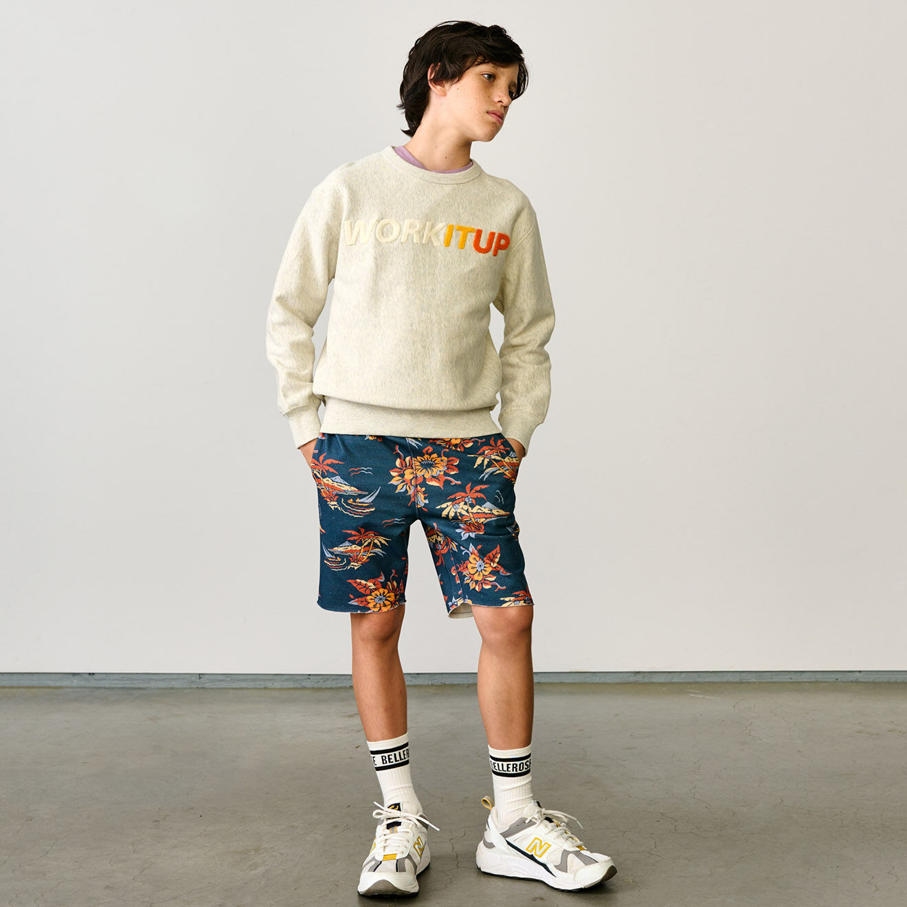 Bellerose Sweat en Coton molletonné Fago chiné beige