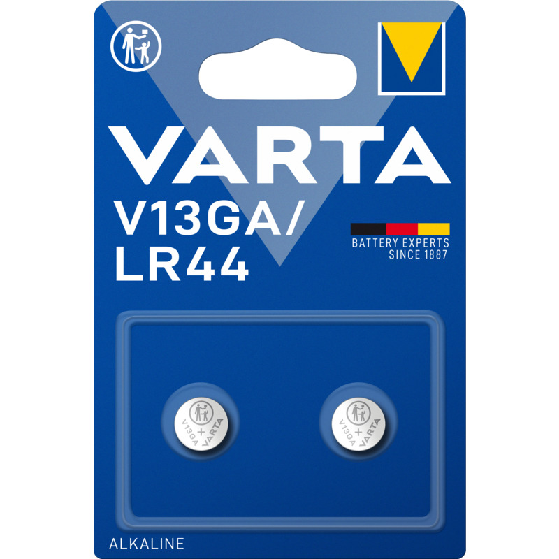 Varta Knopfbatterien, V13GA, 130 mAh, 2 Stück