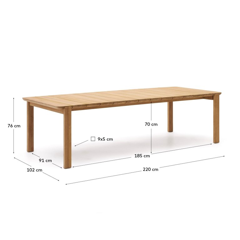 Kave Home Icaro tuintafel 220x102 teak