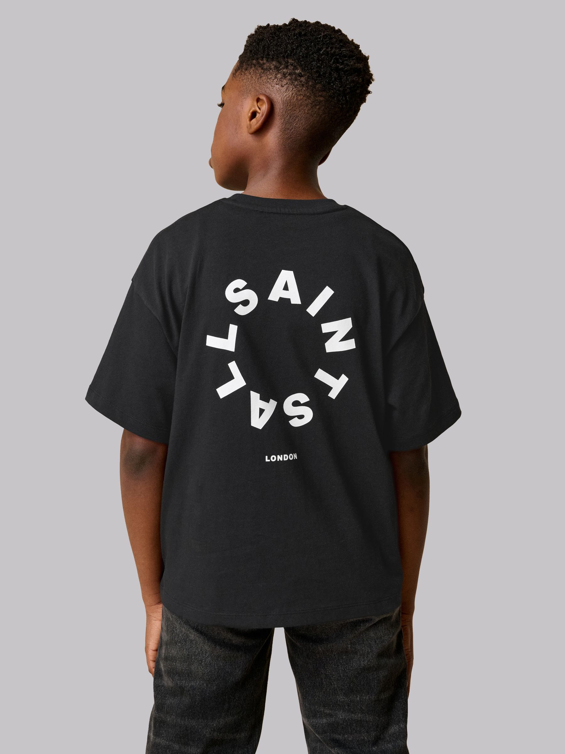 Zwart - smALLSAINTS Oversized Tierra T-shirt met ronde hals en logo